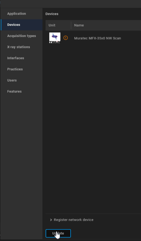 VisionX device list