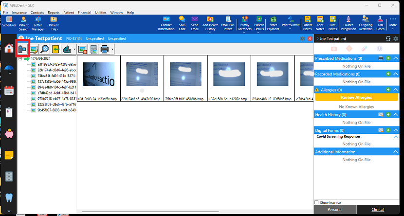 AbelDent imaging menu